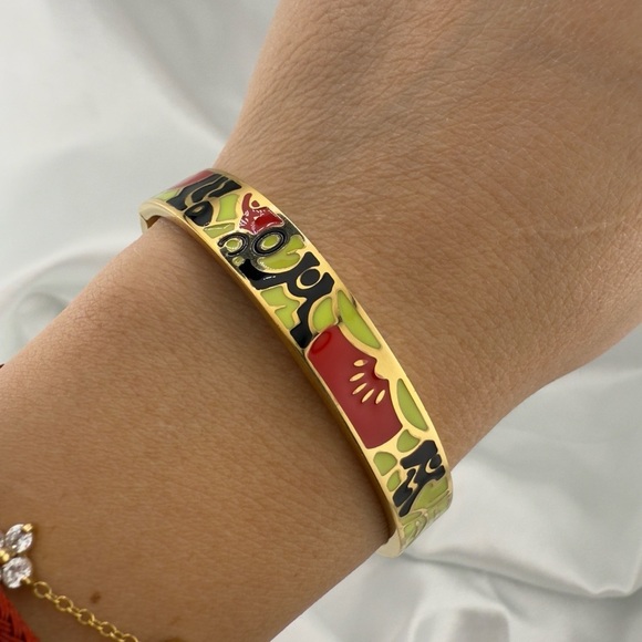 Anthropologie Jewelry - Colorful Enamel Bangle Bracelet